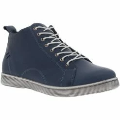 Andrea Conti Baskets basses cuir Couleur Bleu jean